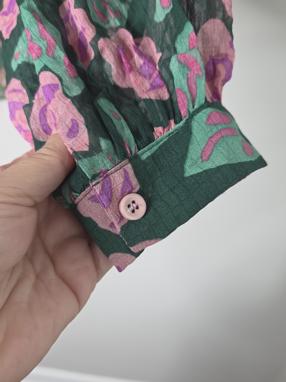 Jodiful Colorful Flower Pattern Button Up Blouse - Picture 8 of 9
